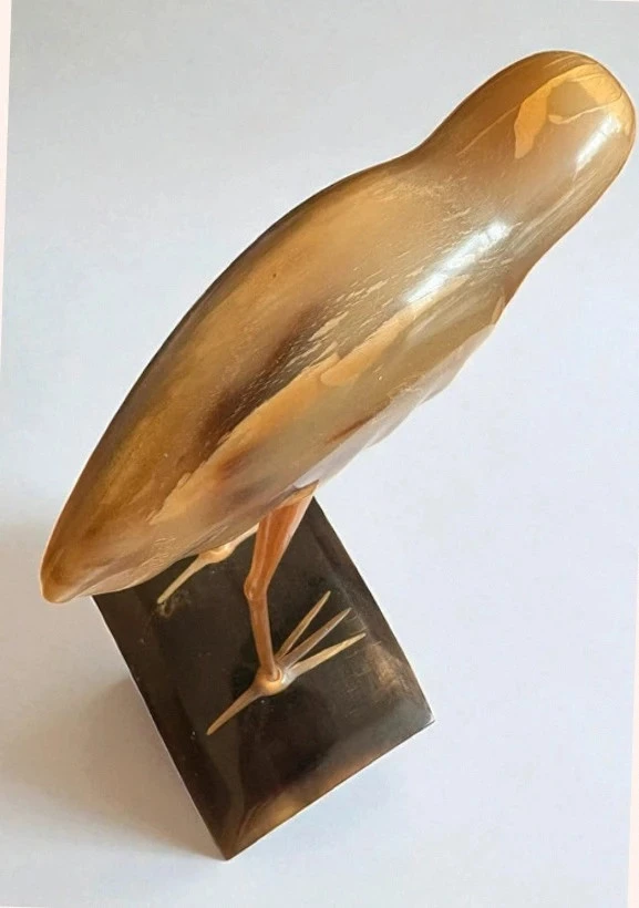 🦅 Antiga Escultura de Pássaro em Chifre Genuíno - Arte Popular Vintage – photo 8